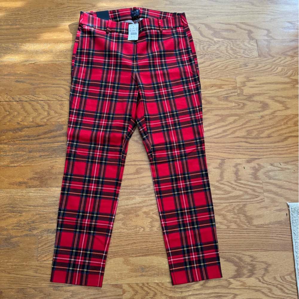 J Crew Winnie Pants Christmas plaid size 10 NWT
